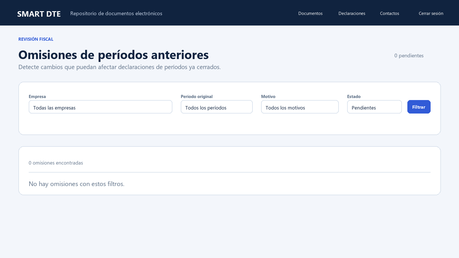 Control de omisiones de períodos anteriores